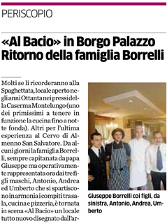 Al Bacio Ristorante - Il ritorno della famiglia Borrelli